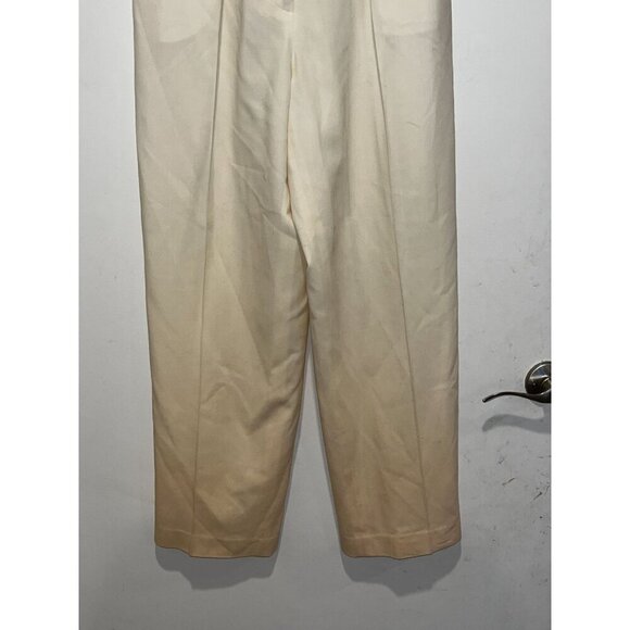 NWT Jones New York Cream High-Waist Pleated Wide Legs Women's Pants Size 8P - Picture 3 of 10